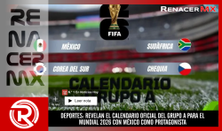 DEPORTES: REVELAN EL CALENDARIO OFICIAL DEL GRUPO A PARA EL MUNDIAL 2026 CON MÉXICO COMO PROTAGONISTA