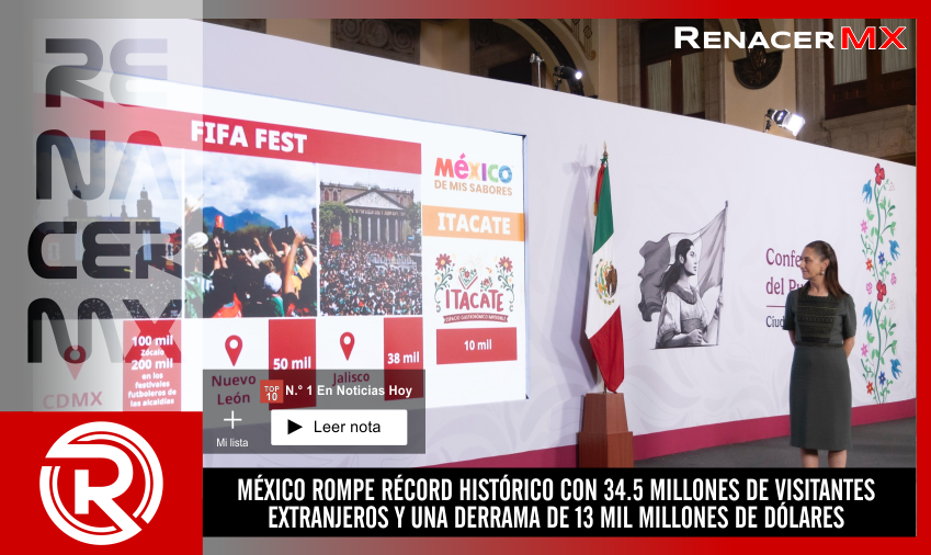 MÉXICO ROMPE RÉCORD HISTÓRICO CON 34.5 MILLONES DE VISITANTES EXTRANJEROS Y UNA&hellip;